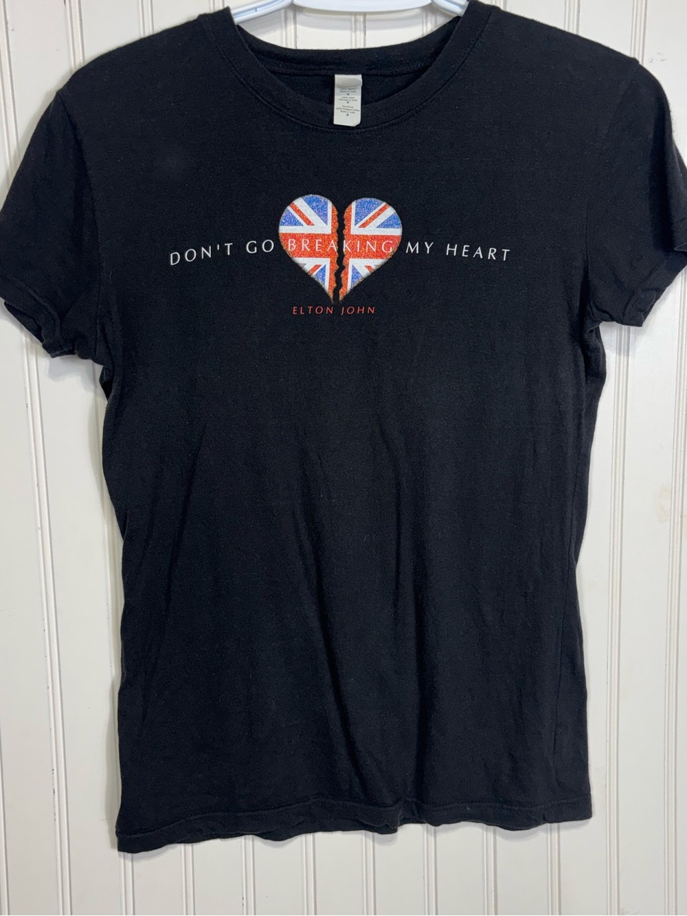 Elton John Don’t Go Breaking My Heart Navy Graphic T-Shirt Women’s M